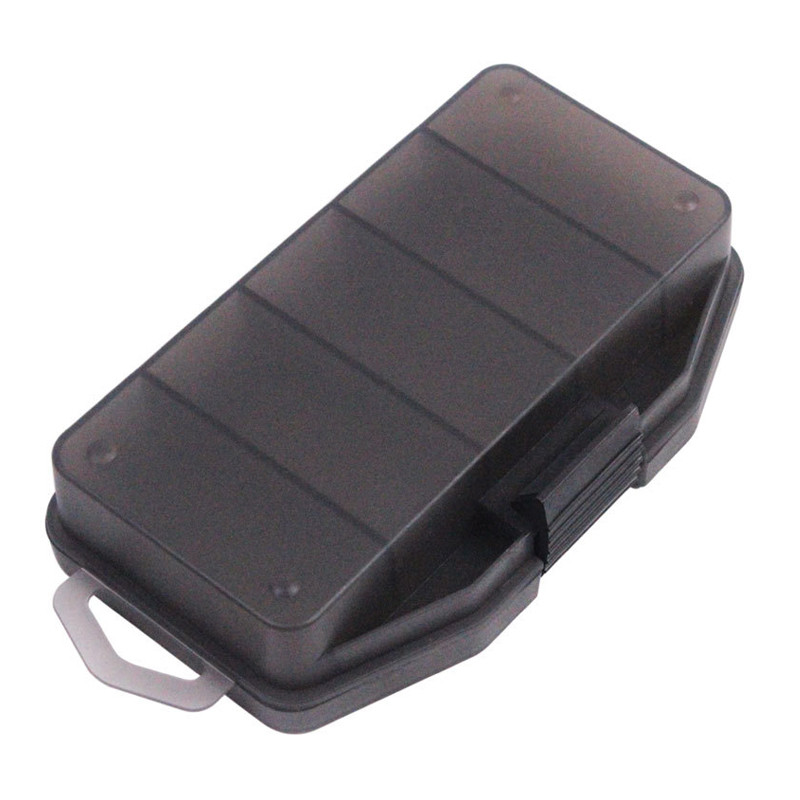 2/3 gab. 5 režģu makšķerēšanas piederumu kaste Caurspīdīga pelēka plastmasas ēsmas kaste Daudzfunkcionāla lodīšu āķa organizatora kastīte makšķerēšanas piederumi