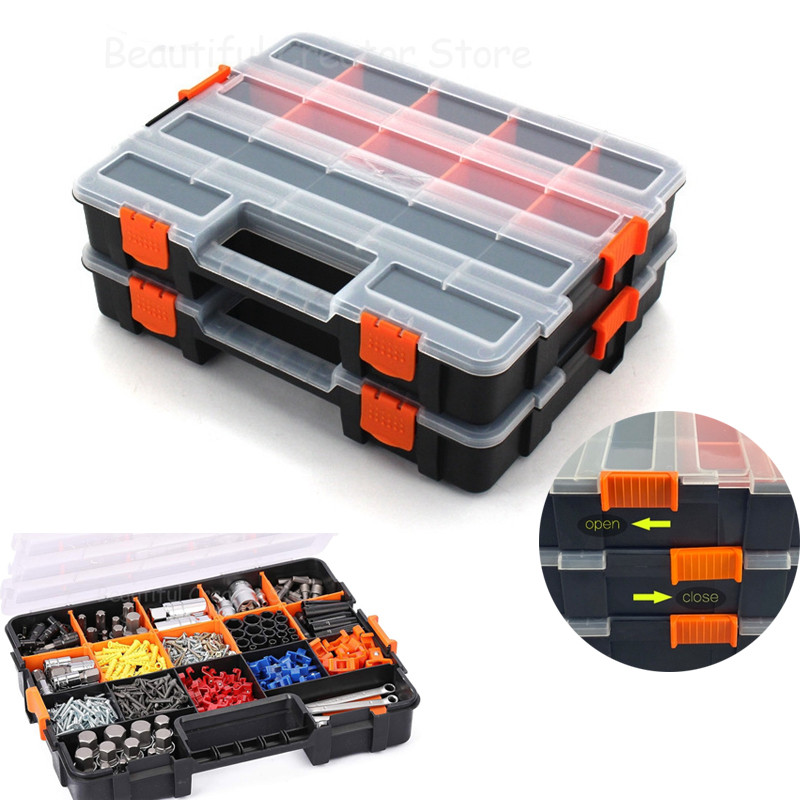 Pārnēsājama detaļu kaste Saliekama instrumentu kaste Plastmasas kārtošanas kastes Detaļu uzglabāšanas rīki Kaste Skrūves instrumentu kaste Organizatora aparatūras instrumentu kaste