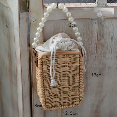 Õlgest kandekotid naistele rotangist korv rannas käsitsi valmistatud kangakott Käekott naistele kodune hoiukorv