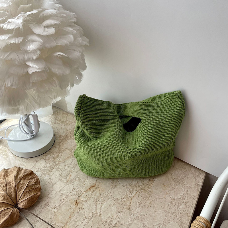 2023. aasta vabaaja kootud naiste õlakotid, silmkoelised käekotid, suure mahutavusega disainer-ostlejakätid Naiste rannareisi puuvillased rahakotid