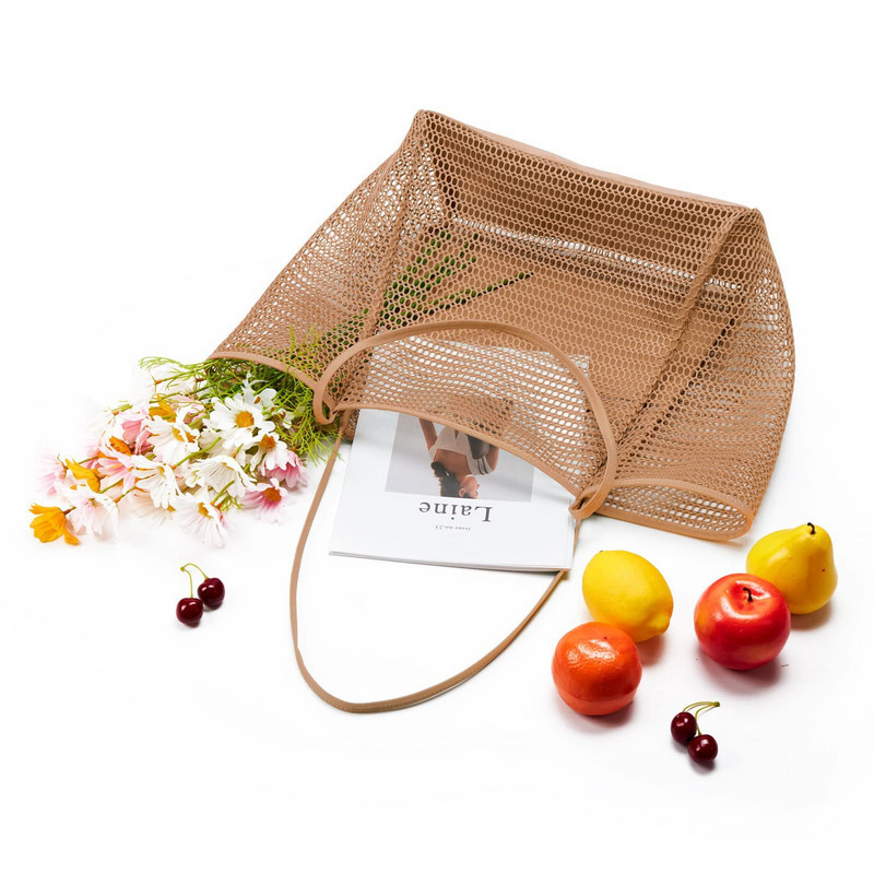 Geantă de plajă cu plasă pentru femei Geantă de mână de umăr Geanta de plajă de înot de capacitate mare Jucării pentru copii Genți de depozitare Organizator de machiaj Geantă de călătorie