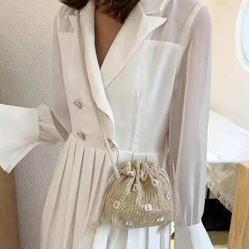Чанти със сламена тъкан Ретро мини чанта през рамо Ратан Дамски летни плажни чанти през рамо Дамски чанти Ежедневни чанти