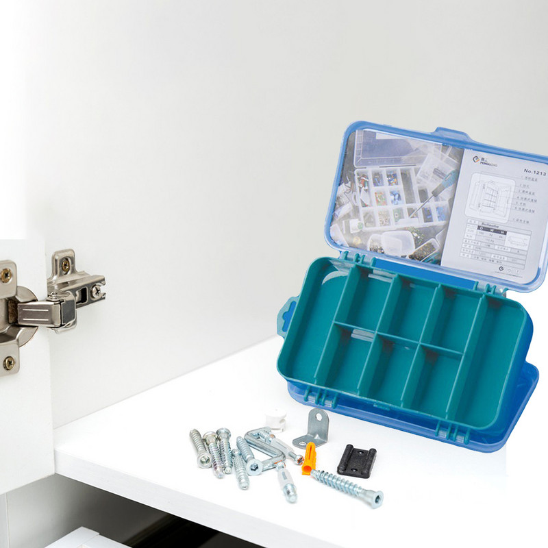 Divpusējs mazo detaļu uzglabāšanas futrālis Plastmasas nodalījums Instrumenti Kaste Aparatūras Organizators Skrūvēm Uzgriežņi Naglas Skrūves Rotaslietas