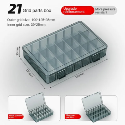 AIRAJ Daudzfunkcionālo detaļu kaste, plastmasas instrumentu kaste, sadzīves skrūvju kaste, elektronisko detaļu uzglabāšanas kaste, aparatūra