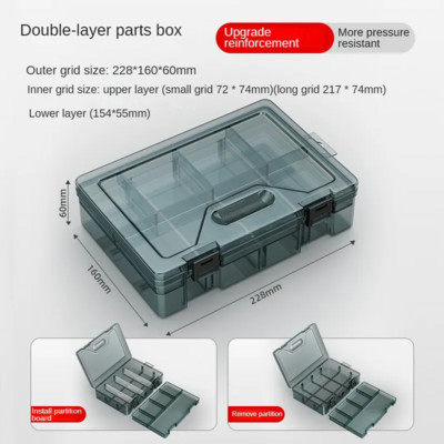 AIRAJ Daudzfunkcionālo detaļu kaste, plastmasas instrumentu kaste, sadzīves skrūvju kaste, elektronisko detaļu uzglabāšanas kaste, aparatūra