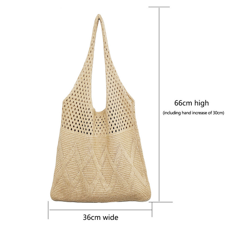 Πλεκτές τσάντες σχεδιαστών Γυναικείες τσάντες μεγάλης χωρητικότητας Γυναικείες τσάντες ώμου Καλοκαιρινή τσάντα παραλίας Πορτοφόλια Casual Hollow Woven Shopping
