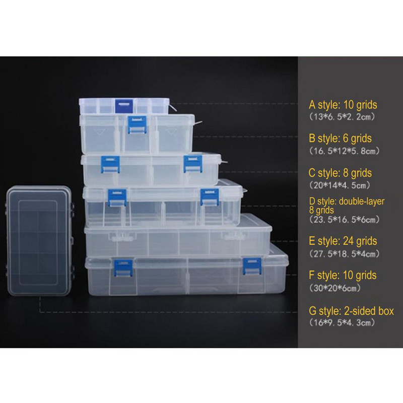 Elektroonikakomponentide hoiukarp Kaasaskantav ehtekruviga hoidikukonteinerid läbipaistev plastikust hoiukarp Dropship