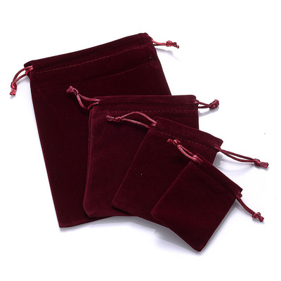 10gab Samta maisiņš Savelkamās aukliņas Maciņi Rotaslietas Dāvanu Displejs Iepakošanas maisiņi Modes flaneļa somas 5x7cm 7x9cm 10x12cm 13x18cm