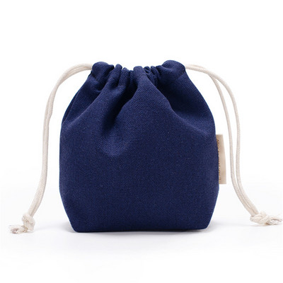 Mala pamučna platnena torbica s uzicom Prijenosni putni ženski kozmetički ruž za usne Mini torbica za pohranu Višekratne kvadratne platnene torbice