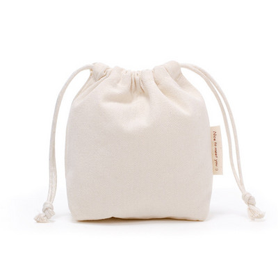 Mala pamučna platnena torbica s uzicom Prijenosni putni ženski kozmetički ruž za usne Mini torbica za pohranu Višekratne kvadratne platnene torbice