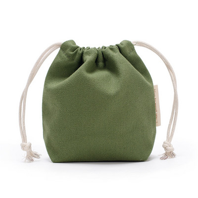 Mala pamučna platnena torbica s uzicom Prijenosni putni ženski kozmetički ruž za usne Mini torbica za pohranu Višekratne kvadratne platnene torbice