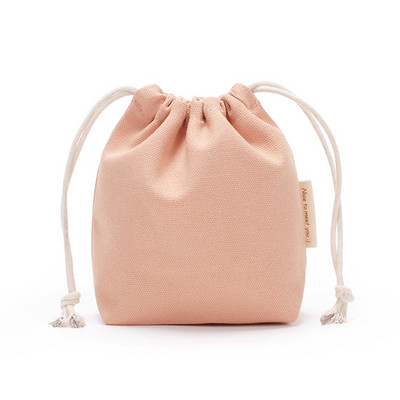 Mala pamučna platnena torbica s uzicom Prijenosni putni ženski kozmetički ruž za usne Mini torbica za pohranu Višekratne kvadratne platnene torbice