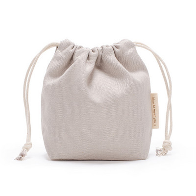 Mala pamučna platnena torbica s uzicom Prijenosni putni ženski kozmetički ruž za usne Mini torbica za pohranu Višekratne kvadratne platnene torbice