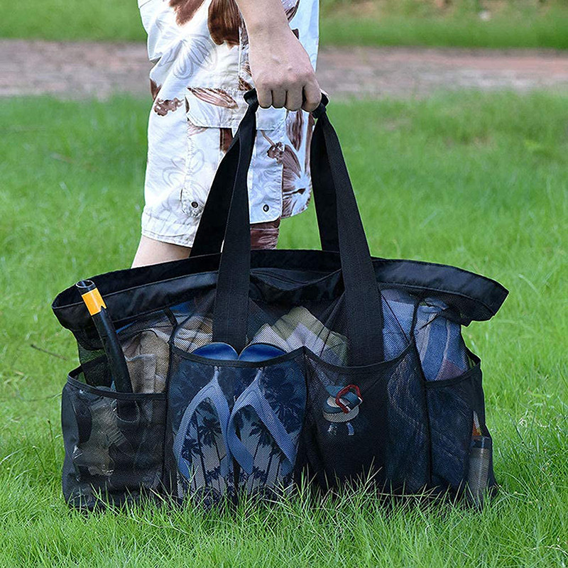 Ženska mrežasta prozirna torba velikog kapaciteta, dvoslojna zaštita od topline, velike torbe za piknik, torbe za plažu, torbe na rame, velika torba