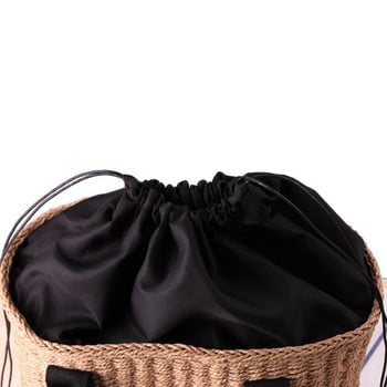 Модерна дамска чанта от слама Луксозна дизайнерска 2024 г. Нови тъкани чанти от ратан Ръчно изработена туристическа чанта за през рамо Ежедневна плажна чанта