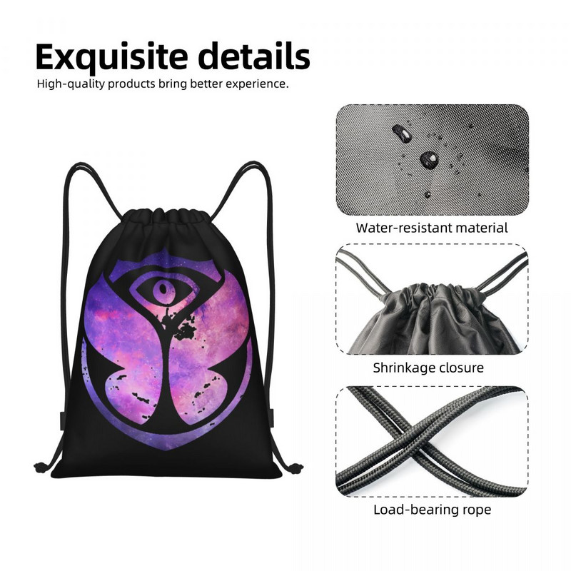 Violetas Tomorrowland aukliņas somas sievietēm vīriešiem pārnēsājamas sporta vingrošanas somas treniņiem uzglabāšanas mugursomas