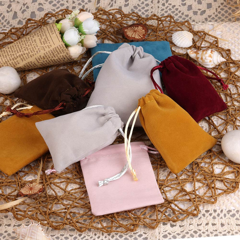 15 kom/lot 7x9 cm mekana baršunasta torbica s uzicom za ruž za usne Nakit Prstenje Naušnice Paket