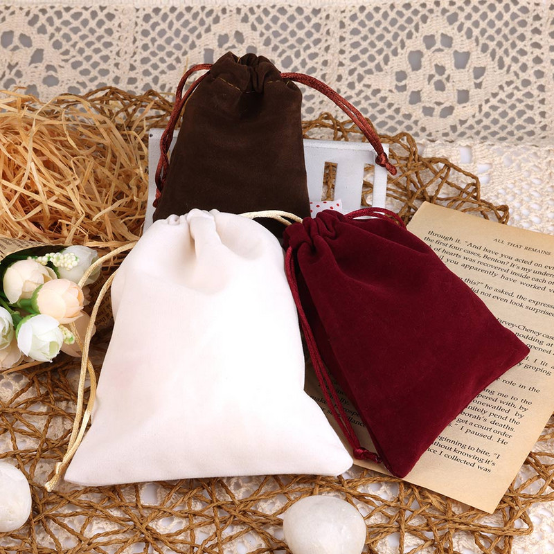 15 kom/lot 7x9 cm mekana baršunasta torbica s uzicom za ruž za usne Nakit Prstenje Naušnice Paket