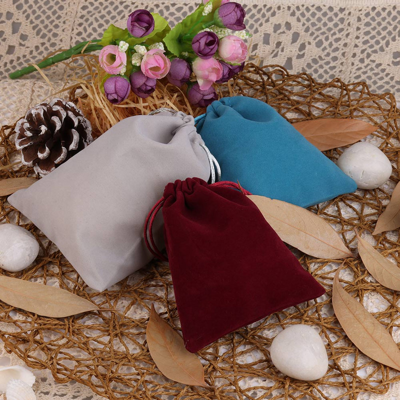 15 kom/lot 7x9 cm mekana baršunasta torbica s uzicom za ruž za usne Nakit Prstenje Naušnice Paket