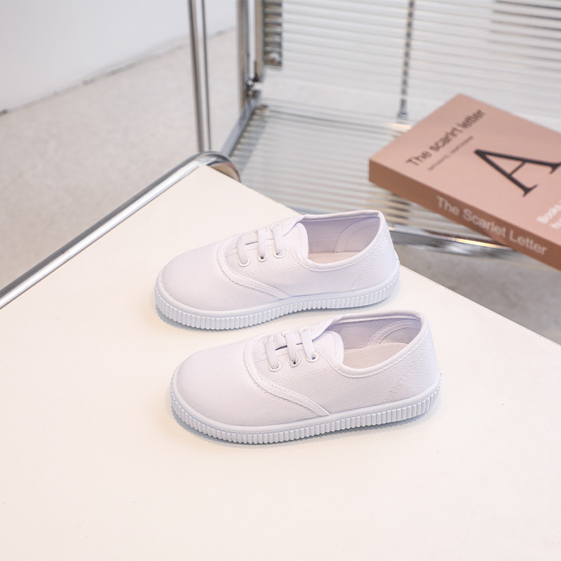 Baltas audekla kurpes Zēniem Zēniem Meitenēm Ikdienas apavi Bērniem Jauki Mīksta Zole Pastaigas Apavi Toddler Bērnu Apavi