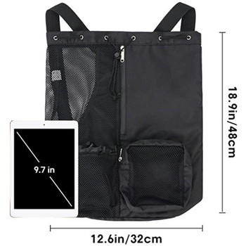 Плажна чанта за съхранение с шнурове Спортни раници Баскетболна чанта Мъжки Дамски плажни раници Лятна раница за плуване Мрежеста спортна чанта