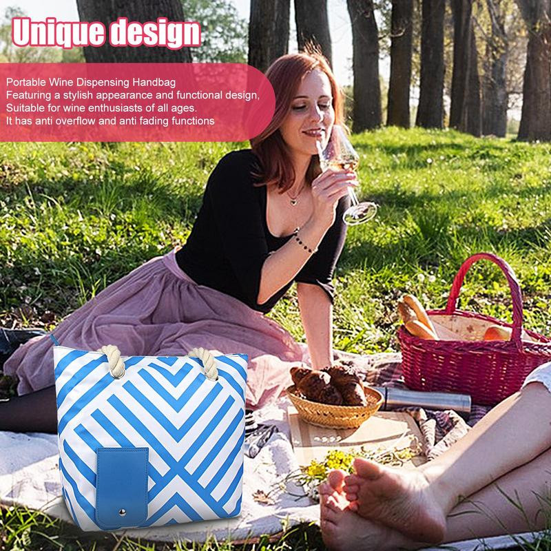 Tengerparti boros pénztárca rejtett szigetelt rekesszel 2 palack bor tárolására, utazási szigetelt hűtőtáska boros táska
