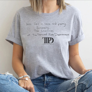 All\'s Fair in Love and Poetry T-shirts The Tortured Poets Department 19 Απριλίου Tshirt Swifties Causal βαμβακερά κοντομάνικα μπλουζάκια