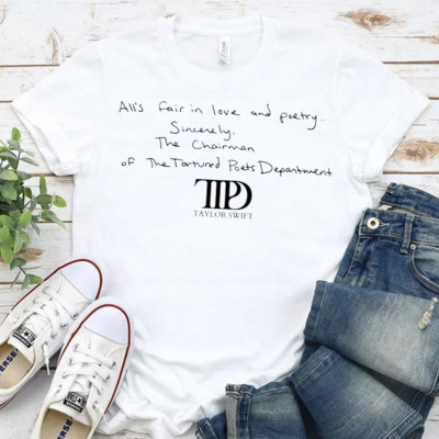 All`s Fair in Love and Poetry T-shirts The Tortured Poets Department 19 Απριλίου Tshirt Swifties Causal βαμβακερά κοντομάνικα μπλουζάκια