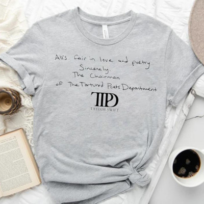 All`s Fair in Love and Poetry T-shirts The Tortured Poets Department 19 Απριλίου Tshirt Swifties Causal βαμβακερά κοντομάνικα μπλουζάκια
