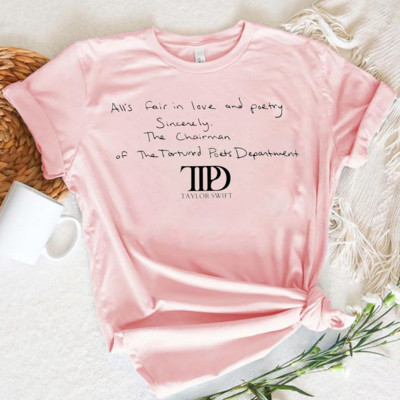 All`s Fair in Love and Poetry T-shirts The Tortured Poets Department 19 Απριλίου Tshirt Swifties Causal βαμβακερά κοντομάνικα μπλουζάκια