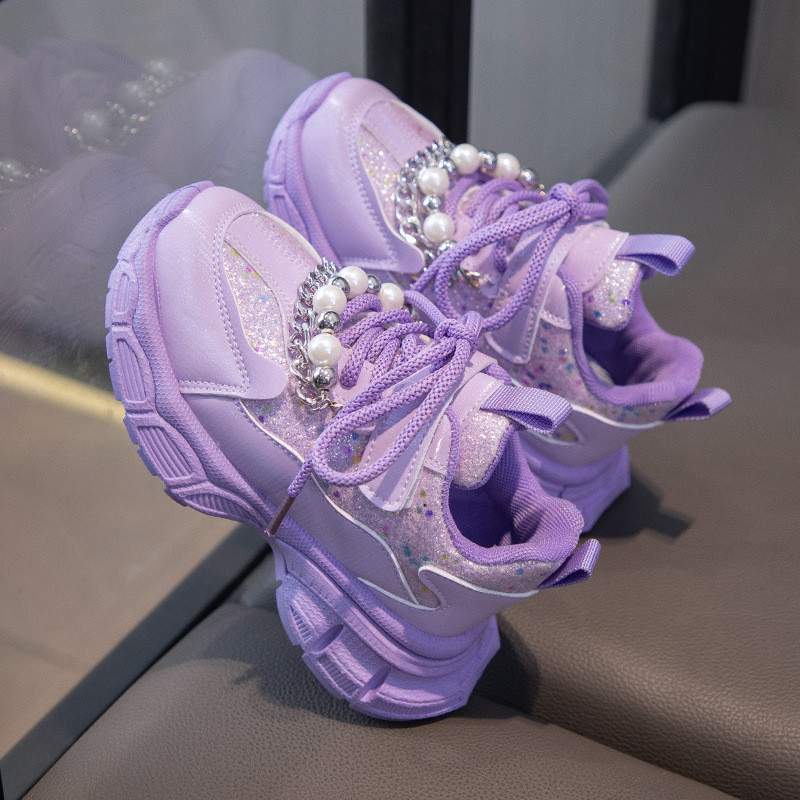 Dječje tenisice 2024. Proljetna moda za djevojčice Sjajne s biserom Sportske cipele za trčanje Dječje neklizajuće tenisice Studentske ležerne tenisice