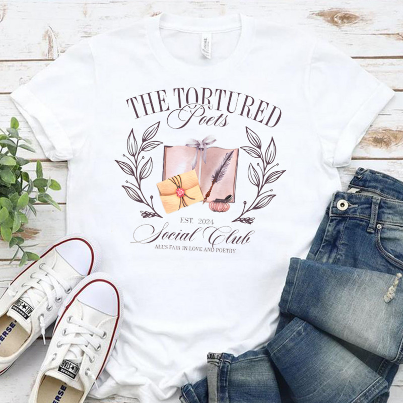 Μπλουζάκι τμήματος The Tortured Poets for Women All's Fair in Love and Poetry Νέο άλμπουμ Θαυμαστές T 19 Απριλίου Causal Cotton Short