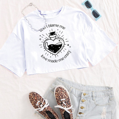 Taylor Dont Blame Me Crop Tops Φήμη Μουσική Άλμπουμ Crop Tops Taylor Merch Swift με κοντό λαιμόκοψη Crop tops