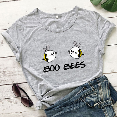 BOO BEES Tricou de damă Cute Halloween Boo Bees Cămașă Kawaii Bees Tricou la modă feminină Top casual din bumbac pur stil kawaii