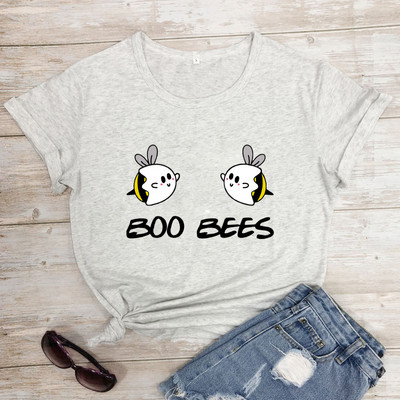 BOO BEES Tricou de damă Cute Halloween Boo Bees Cămașă Kawaii Bees Tricou la modă feminină Top casual din bumbac pur stil kawaii