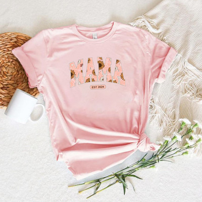 T krekls Mammas sieviešu apģērbs ar burtiem apdrukāts T-krekls vasaras jautri ikdienišķs ērts apaļš kakla augšējais Mātes dienas dāvana