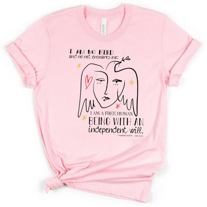 Sieviešu apģērbi I Am No Bird and No Net Ensnares Me Jane Eyre Sieviešu T-krekls ar īsām piedurknēm Feminist Gift Youthful Clothes Topi