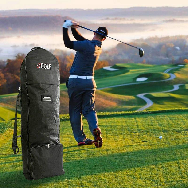 Geantă de călătorie pentru golf cu roți Accesorii pentru golf, husă de călătorie pentru club de golf, curea reglabilă, dimensiune universală, geantă pentru aviație de golf
