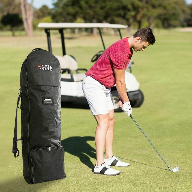 Geantă de călătorie pentru golf cu roți Accesorii pentru golf, husă de călătorie pentru club de golf, curea reglabilă, dimensiune universală, geantă pentru aviație de golf