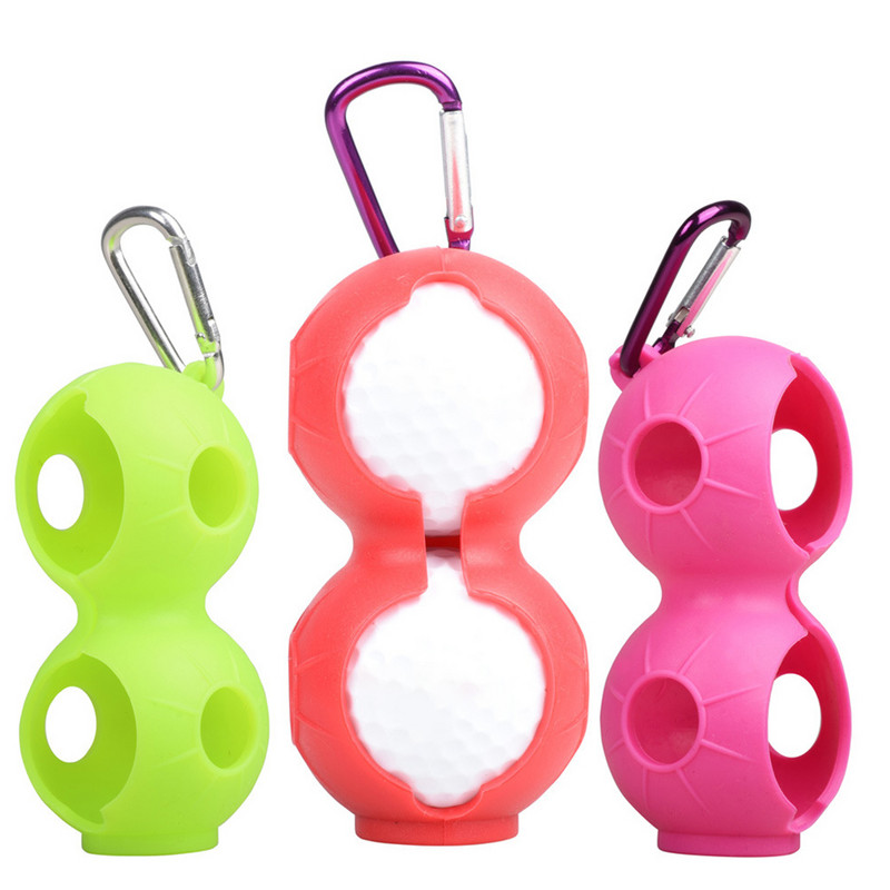 1Gb golfa bumbiņu turētājs silikona 2 bumbiņu aizsargājošs turētājs ar sprādzi pārnēsājams dubultā futrālis pārsegs treniņu sporta piederumi