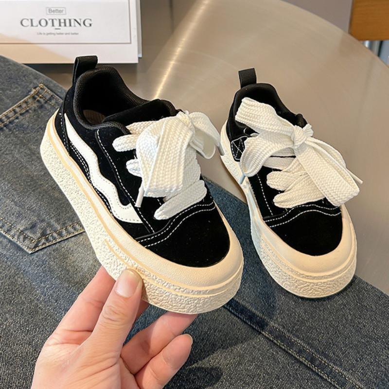 Audekla apavi bērniem 2024. gada pavasaris, rudens, jauna mode, svītraini, mīksti zēnu sporta apavi studentiem, vieglas čības meitenēm