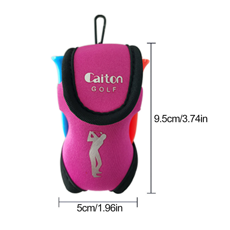 Golfa bumbiņu jostas soma ar 2 bumbiņām un 4 tēmām, pārnēsājams golfa bumbiņu glabāšanas somas turētājs Golfera mini vidukļa maisiņu komplekts