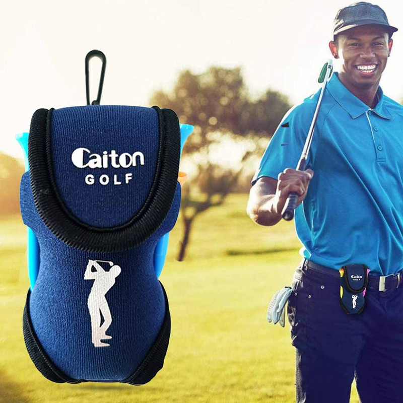 Golfa bumbiņu jostas soma ar 2 bumbiņām un 4 tēmām, pārnēsājams golfa bumbiņu glabāšanas somas turētājs Golfera mini vidukļa maisiņu komplekts