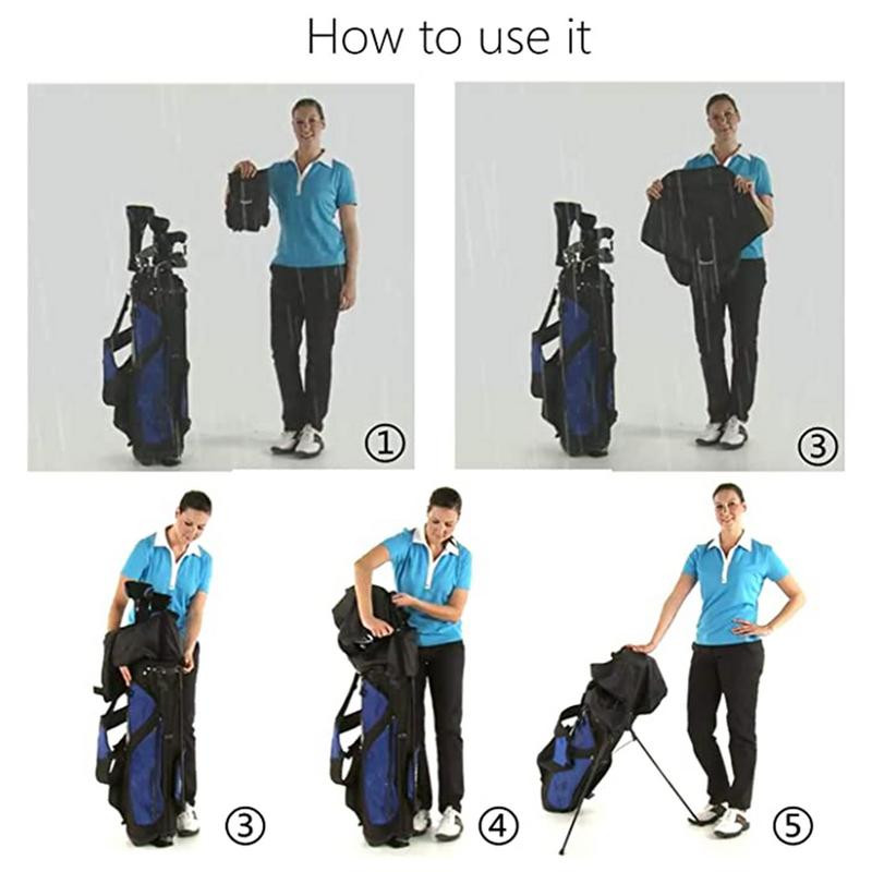 Golfa soma lietus pārsegs viegls un pārnēsājams klubu somas lietusmētelis viegli tīrāms golfa somas lietus pārsegs golfa piederumi dropship