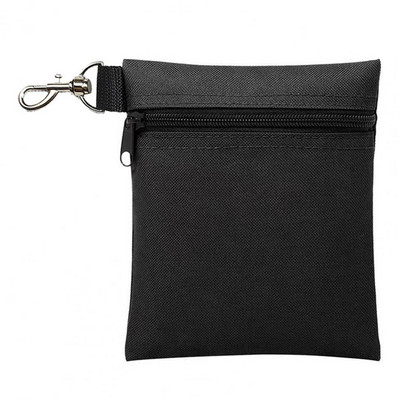 Golflabda hordtáska homárcsattal, hordozható golfpóló tartóval cipzáras golflabda deréktáska 7 normál labda tárolására