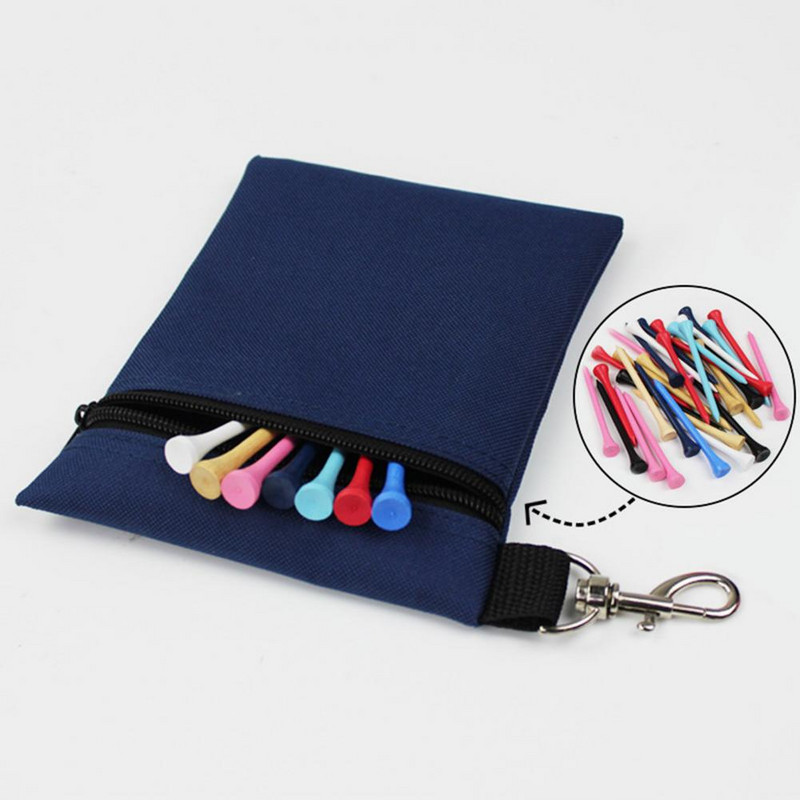 Golflabda hordtáska homárcsattal, hordozható golfpóló tartóval cipzáras golflabda deréktáska 7 normál labda tárolására