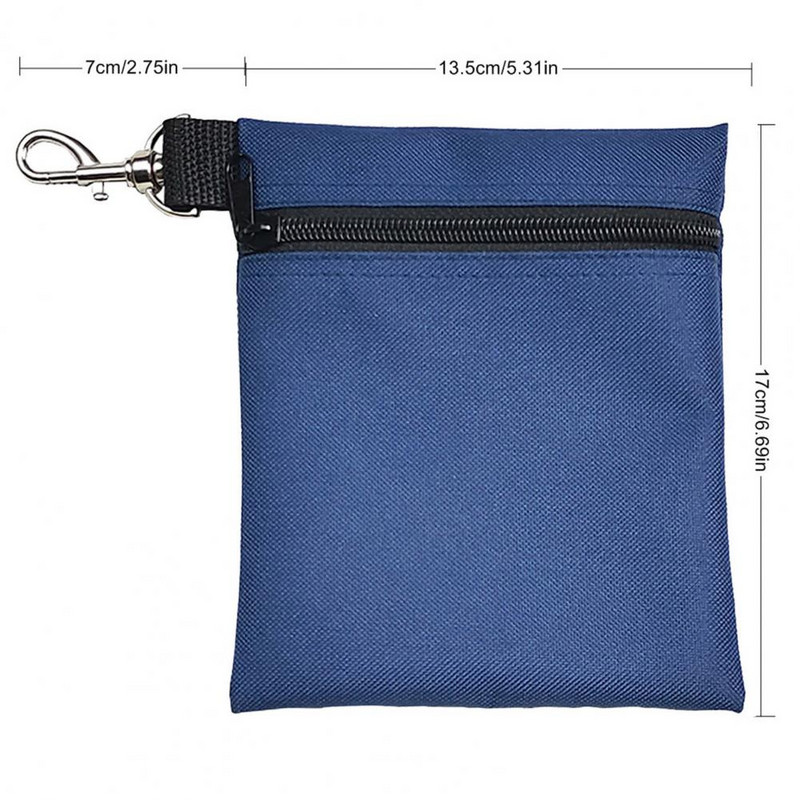 Golflabda hordtáska homárcsattal, hordozható golfpóló tartóval cipzáras golflabda deréktáska 7 normál labda tárolására