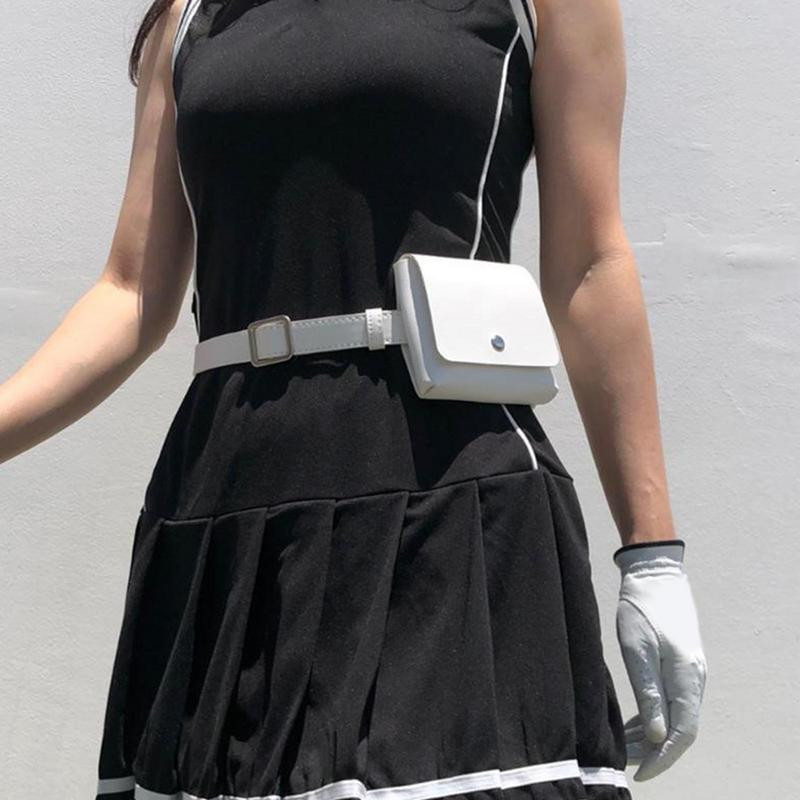 Golfa jostas maisiņš Triecienizturīgs ūdensizturīgs PU ādas golfa bumbiņu vidukļa soma Golfa bumbas maisiņš ar magnētisku vāciņu Mīksta golfa soma