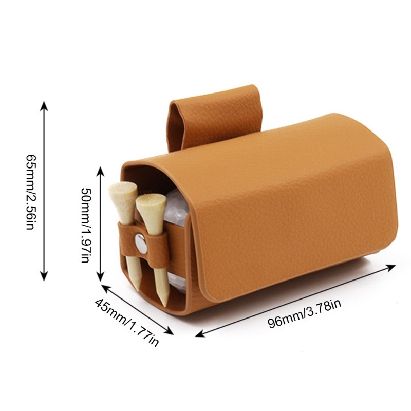 Kožené puzdro na golfové loptičky s držiakom na odpalisko, prenosná golfová taška na pás, odolná voči poškriabaniu a vodeodolná