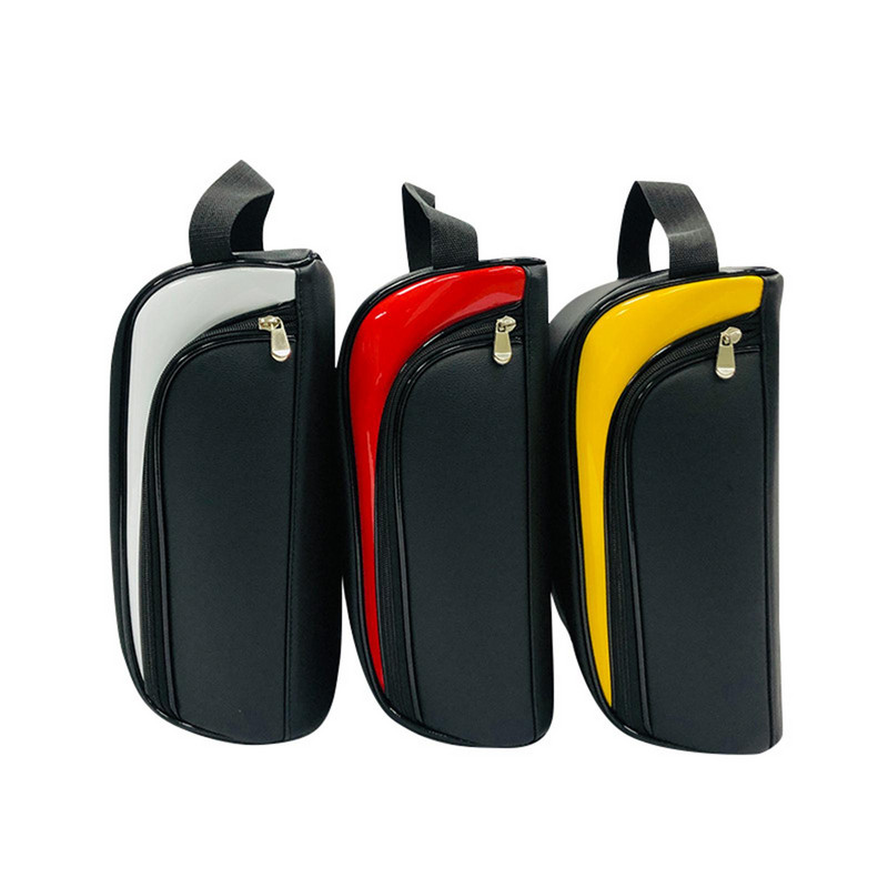 Golfijalatsite kott Kaasaskantav veekindel nahast tõmblukuga kingakott. Golfijalatsite hoidjad